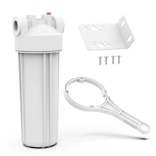 FHW10 Whole House Water Filter Housing, Fit 10x2.5 Sediment etc Filters for Well and City Water, Pre-Filtration System for Home, 3/4 NPT Port, Pressure Release