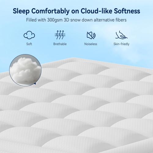 ELEMUSE 3 Inch Cooling Memory Foam Mattress Topper Full, 2 Inch Pressure-Relieving Memory Foam and 1 Inch Thick Soft Viscose Made from Bamboo Pillow Top for Hot Sleepers, Removable & Washable Cover