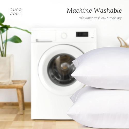 Set of 2 Size  18 x 18 Decorative Feather Down Throw Pillow Inserts (Set of 2, White) for Sofa, Couch, Bed, Machine Washable