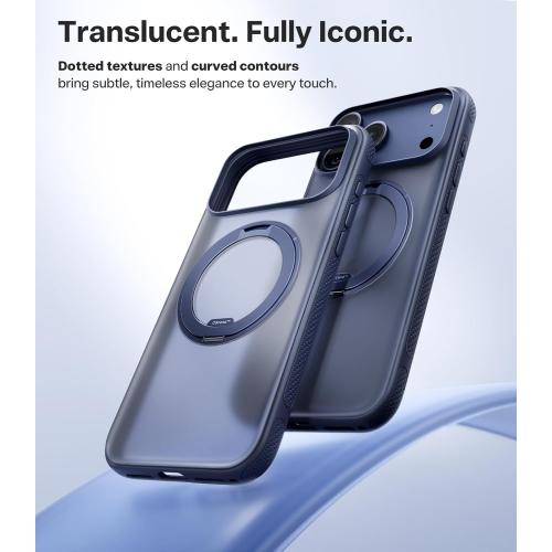 TORRAS for iPhone 17 Pro Max Case, 360 Magnetic Stand, [Fit for MagSafe] [4X Military-Grade Protection] Slim Case for iPhone 17 Pro Max, 6.9, Translucent Deep Blue, Ostand O3 Fitness Series