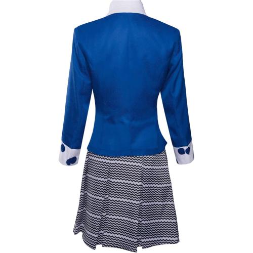 Heather Chandler Cosplay Costume Red and Blue Ouit with Wig Music Stage Performance School Uniform Dress Suit