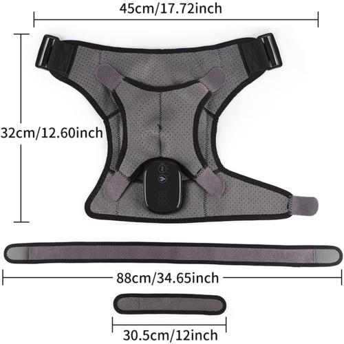 Shoulder Massager, Neck and Shoulder Massager with Adjustable Shoulder Straps, 3 Levels Vibration & 3 Levels Heating, 5000mAh One-Button Operation (Gray)