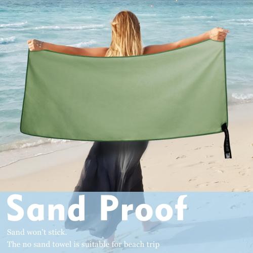 Microfiber Travel Towel, Soft Lightweight Quick Dry Towel, Super Absorbent Compact Travel & Sports & Beach Towels for Camping, Backpack, Gym, Swimming, Yoga, Hiking (L:24×48 -ArmyGreen)