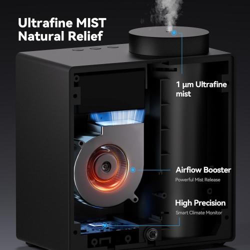 2026 Smart Waterless Diffuser, 2000 Sq.Ft Cold Air Scent Machine with Clock & Environmental Display | 7 Fragrance Levels, 9 Timer Settings, Hotel Collection Diffuser for Home & Large Rooms (Black)