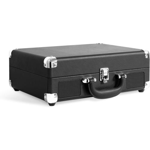 Victrola Journey  Bluetooth Suitcase Record Player – Built-in Speakers, 33-1/3, 45 & 78 RPM Vinyl Record Player, RCA Out, Headphone Jack, Wireless Streaming (Black)