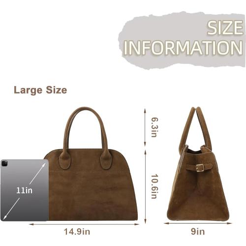 Large Suede Tote Bag For Women,Suede Retro Shoulder Bag,Crossbody Bag Faux Leather Handbag Trendy Work With shoulder strap