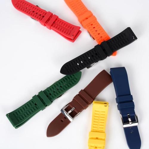 Silicone Watch Band for Men - Black Quick Release Watch Band for Women Soft - Waterproof Smart Watch Bracelet Clasp - Correa de Silicona para Reloj Replacement - 18mm 19mm 20mm 21mm 22mm 24mm