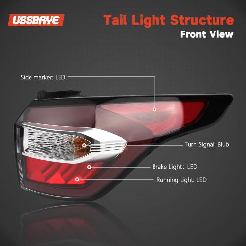 Tail Light Compatible with 2017 2018 Ford Escape S,SE,SEL,Titanium, Rear Taillights with Bulb and Harness, Right Passenger Side Tail lamp Assembly OE: GJ5Z13404C