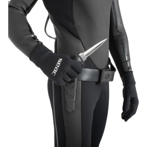 SEAC Unisex Rapid Daga Safety Knife for Diving and Underwater Fishing Stainless Steel 10 5 cm, Black, Standard UK