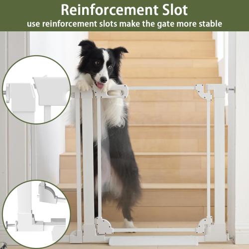 Clear Baby Safety Gate for Stairs,29-48 Wide, 30 Tall Pressure Mounted Acrylic Pet Gate, Easy Walk Through Auto Close Child Gate for Doorways and House,29.52-47.24