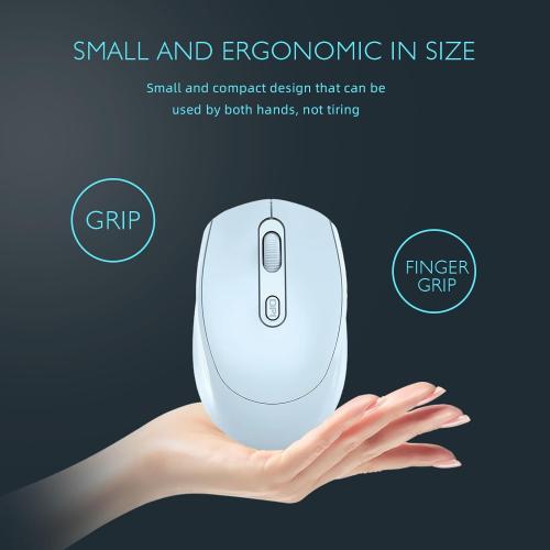 ONE-UP Wireless Mouse, 2.4G, Silent, USB Nano Receiver for Laptop, Chromebook, PC, Mac, Windows and School Work (Blue)