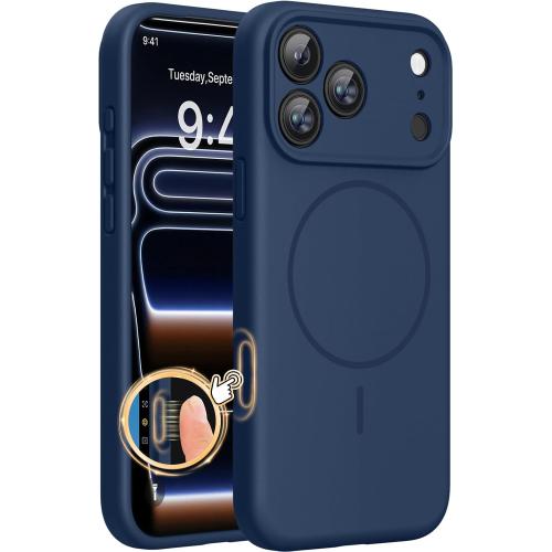 Miracase Silicone & Magnetic for iPhone 17 Pro Max Case, Dark Blue