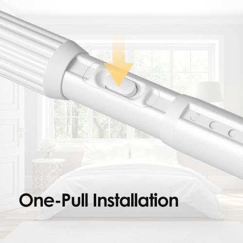 White Tension Curtain Rod 41-146In(4-12Ft), Extra Long Outdoor Curtain Rod No Drilling for Window or Patio, Heavy Duty Shower Rod for Bathroom,Rod Diameter 1.26In(2Pack)