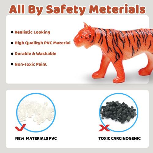 Animals Figure,54 Piece Mini Jungle Animals Toys Set With Gift Box,ValeforToy Realistic Wild Animal Learning Party Favors Toys For Boys Girls Kids Toddlers Forest Small Farm Animals Toys Playset