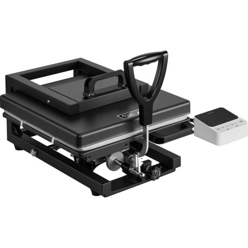 Color light blue VEVOR Hybrid Heat Press, 15 x 15 inch, 8-in-1 Multifunction, Heat Up Fast and Even, All-New Patented Design, Easy to Control, Sublimation Press Machine for T-Shirts/Mugs/Tumblers/Caps/Plates,