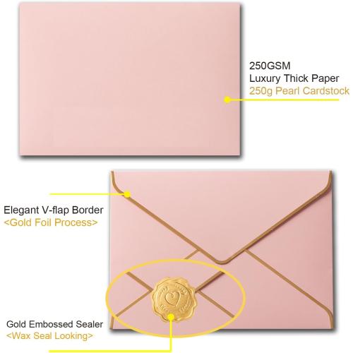 50 Pcs  Crosky CDR16 Beyond Grateful -PinkShade 4x6 inches Golden (Pink)