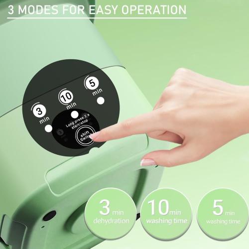 Green Mini Portable washing machine,Mini Washer, upgraded large capacity foldable Washer.Deep cleaning of underwear, baby clothes and other small clothes.Suitable for apartments, dormitories, hotels (Green)