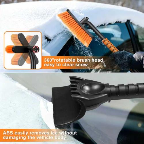 Telescopic Snow Brush Ice Scraper Combo, 2-in-1 Adjustable Length 26-36in & 360° Pivoting Head for Car Truck SUV, Christmas Auto Gifts