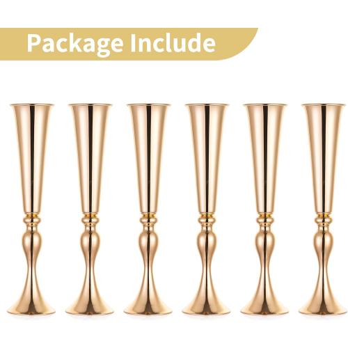 Gold Tall Centerpiece for Table,Tall, 6 Pcs