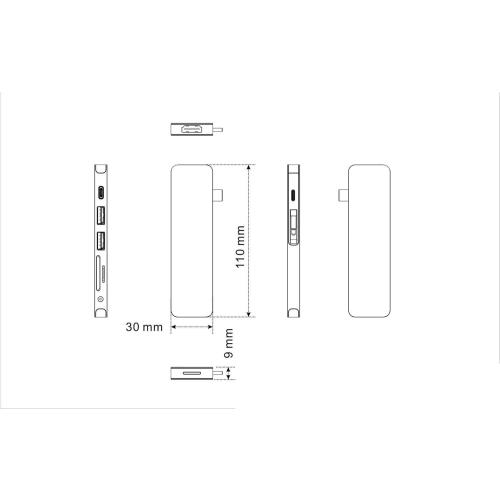 Targus Hyper GN21D-Grey 7-in-1 Drive Solo Hub for MacBook and USB-C Devices
