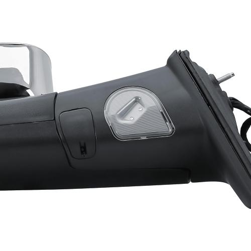 Replacement Driver Left Side Door Towing Mirror Chrome Back Cover Power and Heated Glass with Turn Signal Light and Puddle Light Manual Folding and Temperature Sensor For Ram 1500 2500 3500 2009-2018 ‼️rubber is slightly worn on mirror ‼️