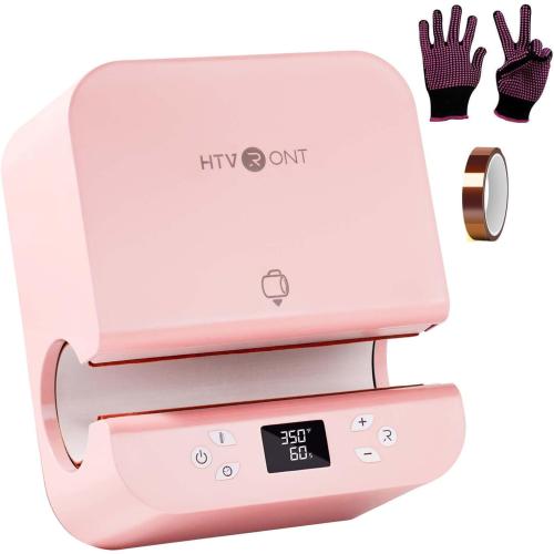 HTVRONT Auto Tumbler Heat Press Machine - Mug Heat Press Heat Up Fast & Even, Professional Tumbler Press High-Security for 2.95-3.18inch Sublimation Tumblers, Cups, Glasses and Mugs (Pink)