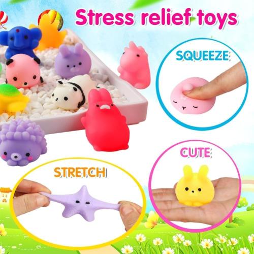 80Pcs Party Favors for Kids 4-8, Kawaii Squishies Mochi Squishy Toy Bulk Fidget Sensory Toys Birthday Gifts for Boys Girls, Easter Basket Stuffers Egg Fillers Treasure Box Classroom Prizes Goodie Bag