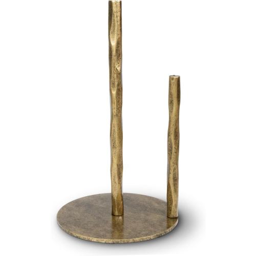 Paper Towel Holder, Hand-Forged Vintage Gold Paper Towel Stand Holder, Kitchen Heavy Duty Solid Metal Countertop Roll Paper Organizer