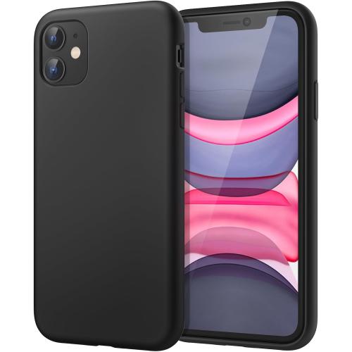 JETech Silicone Case for iPhone 11 (2019) 6.1-Inch, Silky-Soft Touch Full-Body Protective Case, Shockproof Cover with Microfiber Lining (Black)