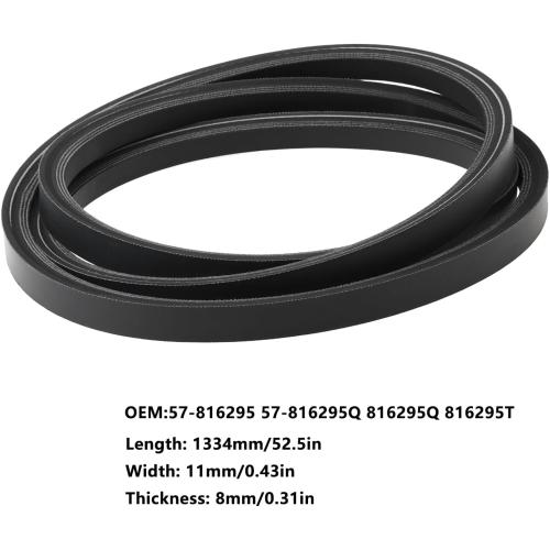 Boat Engine Drive Belt 52.5 x 0.43 (1334x11mm) Compatible with Mercruiser V6 V8 Replaces 57-816295 57-816295Q 816295Q 816295T