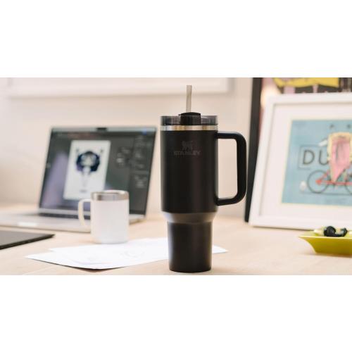 STANLEY Quencher H2.0 Tumbler with Handle  40 oz  | Cup Holder Compatible for Travel | Insulated Stainless Steel Cup | BPA-Free | Black 2.0