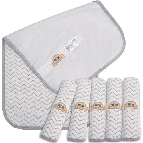 BlueSnail Ultra Soft and Anti-Slip Quilted Waterproof Changing Pad Liner 6pk (Gray Gray)