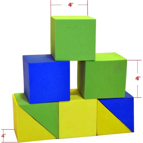 Giant Foam Building Blocks, Building Toy for Kids, Ideal Blocks Construction Toys for Toddlers, 50 Pieces Different Shapes and Sizes, Waterproof, Bright Colors, Safe, Non Toxic