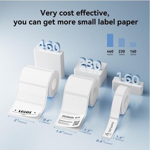 NIIMBOT Labels, 2 Rolls Refill Thermal Label for Label Maker B1/B21/B21Pro/B3S/B31/K3, Waterproof, Oil-Proof and Tear-Proof Sticker Labels, 1.57'' x 0.6''x2(40x15mmx2) Clear