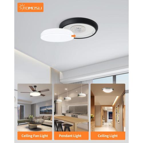 6 Pack Ceiling Fan LED Light Replacement Dimmable 5.1 inch 24W 2100LM, AC120V 3CCT 3000K/4000K/5000K Adjustable LED Retrofit Light Kit for Ceiling Fan