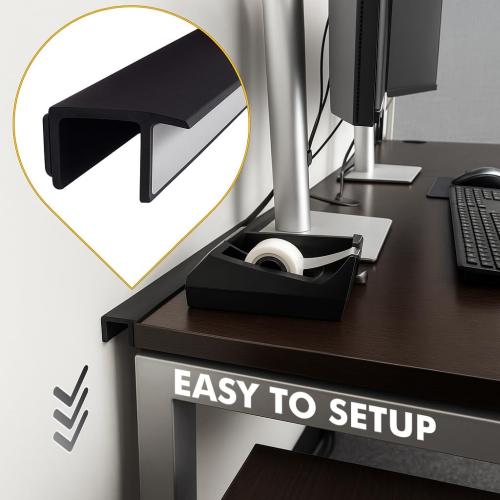 Desk to Wall Gap Filler – Desk to Wall Gap Cover, Durable PVC Plastic Office Desk Attachment, Eliminates Desk-Wall Gaps, Easy Installation, Fits Most Desks, 48 Inches, Matte Black