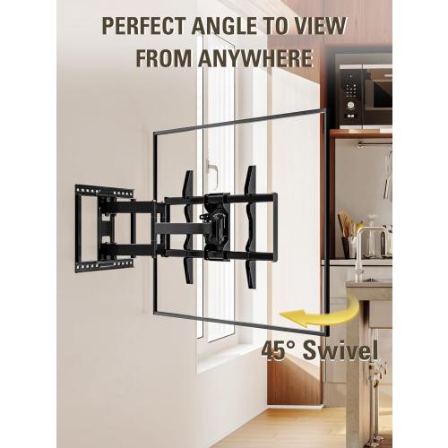 Mounting Dream TV Wall Mount TV Bracket for Most 42-90 Inch TV, Pre-Assembled Full Motion TV Mount with Articulating Arms, Max VESA 800x400mm 132 lbs. Loading, Fits 16, 18, 24 Studs, MD2298-XL