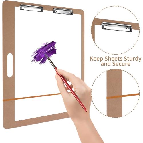 18 x 24 Artist Sketch Tote Board, Lightweight Hardboard Drawing Board with Clips and Handle for Art, Sketching, Travel, Classroom,Studio or Field Use
