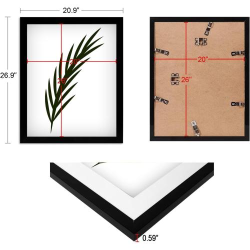 NAOKBOEE 20x26 Picture Frame in Black, Photo Frames with Plexiglass, Horizontal and Vertical Formats for Wall Mounting