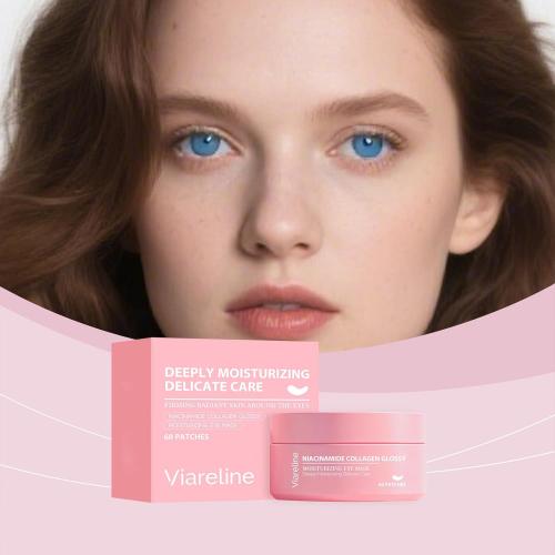 Niacinamide Collagen Glossy Moisturizing Eye Mask 60 Patches | Hydrolyzed Collagen, Glycerin Infused, Firming & Radiant Skin, All Skin Types, Deeply Moisturizing along with PDRN Pink Collagen volume Multi balm 5%