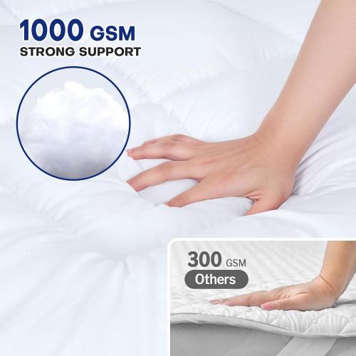 4 Inch Dual Layer Twin Mattress Topper, Cooling Gel Memory Foam for Back Pain & Pressure Relief, CertiPUR-US Certified Mattress Pad