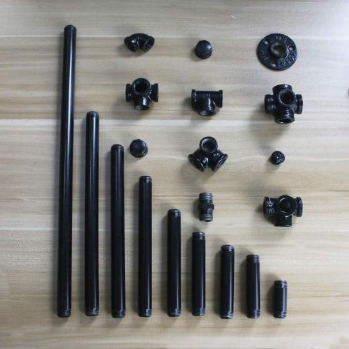 Black 10 Pack 1/2 GeilSpace Elbow, Malleable Iron Pipe Fittings - Vintage DIY Industrial Shelving, Industrial Decor, Furniture DIY (1/2, Black)