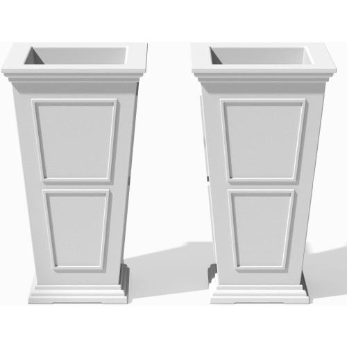 Veradek Brixton Series Planter - Tall Outdoor Planter with Shelf