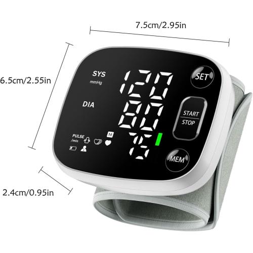 Oklar Wrist Blood Pressure Monitor, FDA Cleared Rechargeable BP Machine