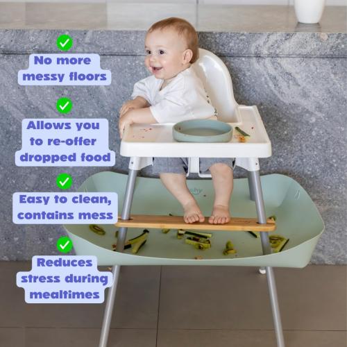 CATCHY -Food Catcher-Compatible with IKEA Antilop High Chair   12 Other High Chairs- Highchair Sold Separately -Baby & Toddler Food & Mess Catcher-Premium Linen Inspired - Under High Chair Accessory