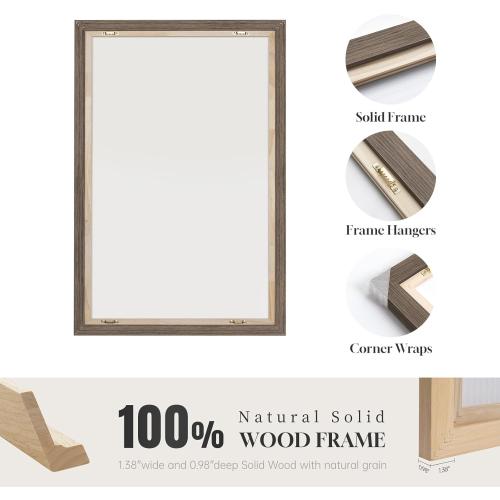 Framed Vertical Colorful Forest Living Room Wall Art, Large Tree & Path Picture Artwork for Walls, Farmhouse Landscape Vertical Canvas Print for Office Kitchen Foyer Stair Hallway Wall Decor, 20x40 In