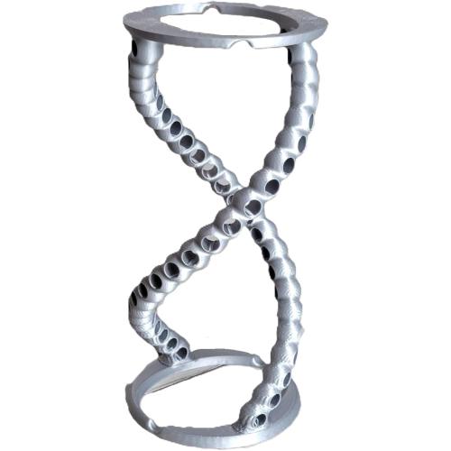 Znet3D Double Helix DNA Desk Organizer - Durable Pencil Holder for 23 Pencils | Ideal Gift for Teachers, Students, and Science Enthusiasts (Silver)