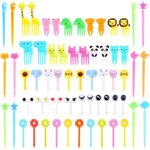 156PCS Animal Food Picks for Kids Bento Box Accessories, FATLODA Fun Kid Food Picks, Cute Fruit Toothpicks for Kids Lunch Accessories, Reusable Lunchbox Pick for Kid Toddler