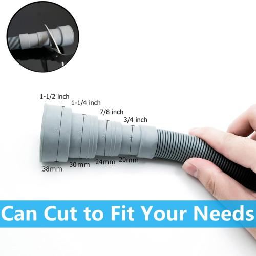 Elyfree 10ft Washing Machine Drain Hose, Universal Drain Hose Extension Kit for Washer, Dishwasher, Flexible Discharge Hose for LG/GE/Samsung, Fit up to 1-1/2 Inch Drain Outlets (10)