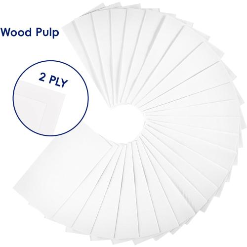 JOLLY CHEF 200 Pack Disposable Paper Napkins, Soft Bathroom Napkins for Guests, 2-Ply White Paper Hand Towels for Halloween, Wedding, Thanksgiving